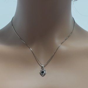 Onyx Delicate Pendant Necklace in 925 Silver